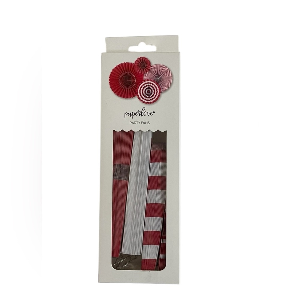 New PAPER LOVE Red White Holiday Decor Paper Wall Fans